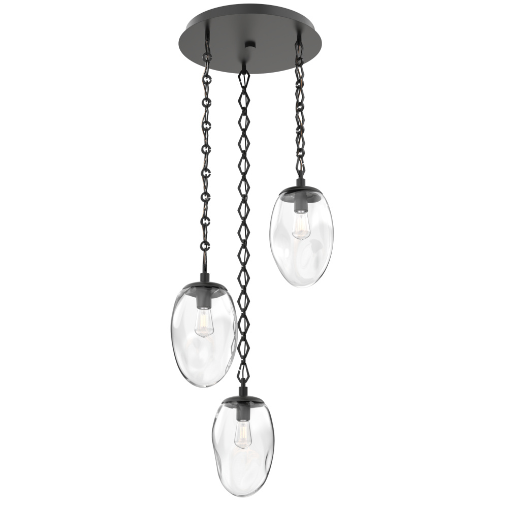 Meteo Round 3pc Multi-Pendant with Chain (Bulb)