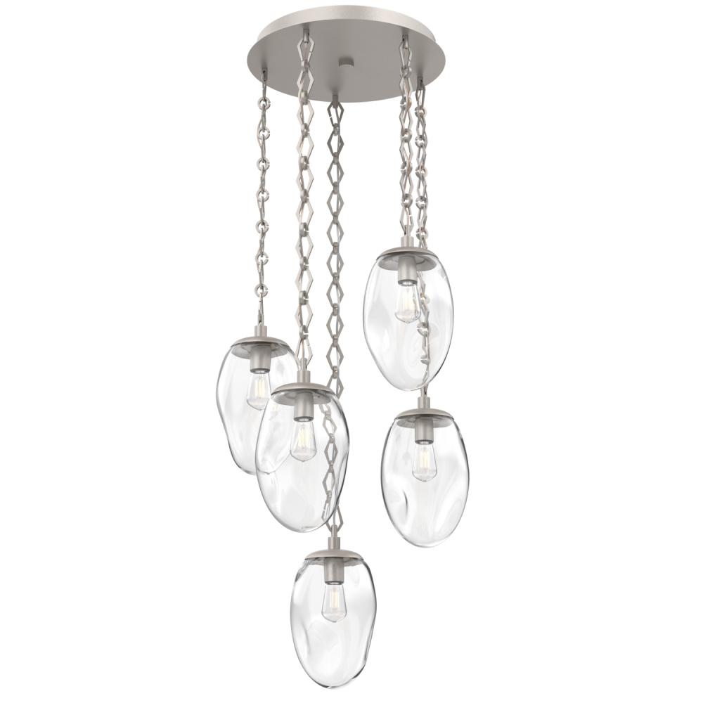 Meteo Round 5pc Multi-Pendant with Chain (Bulb)