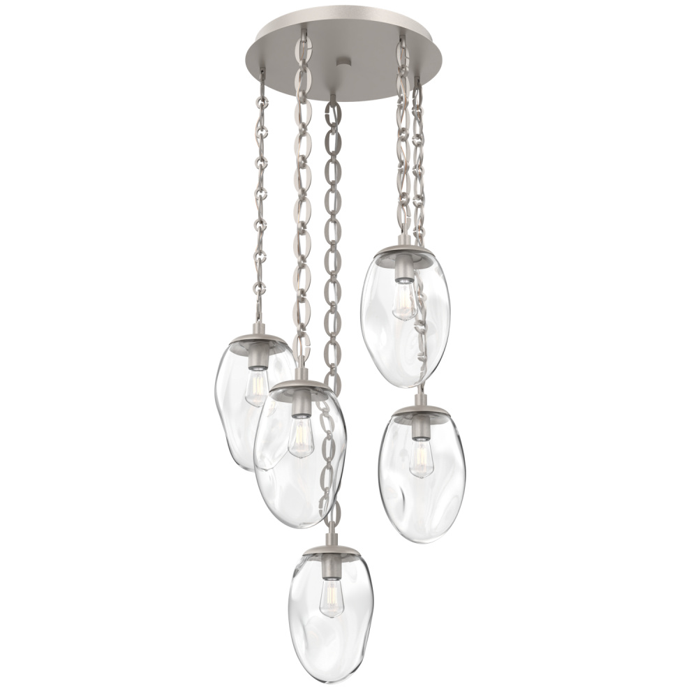 Meteo Round 5pc Multi-Pendant with Chain (Bulb)