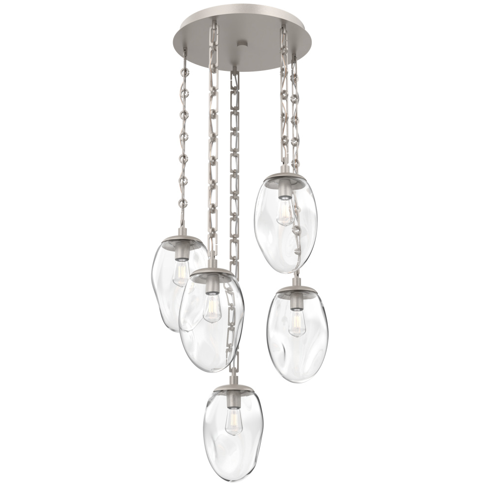 Meteo Round 5pc Multi-Pendant with Chain (Bulb)