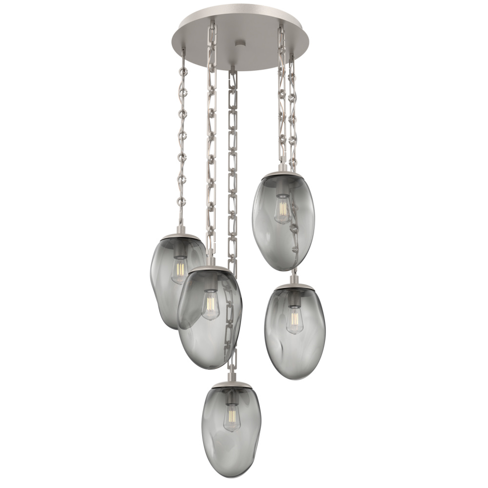 Meteo Round 5pc Multi-Pendant with Chain (Bulb)