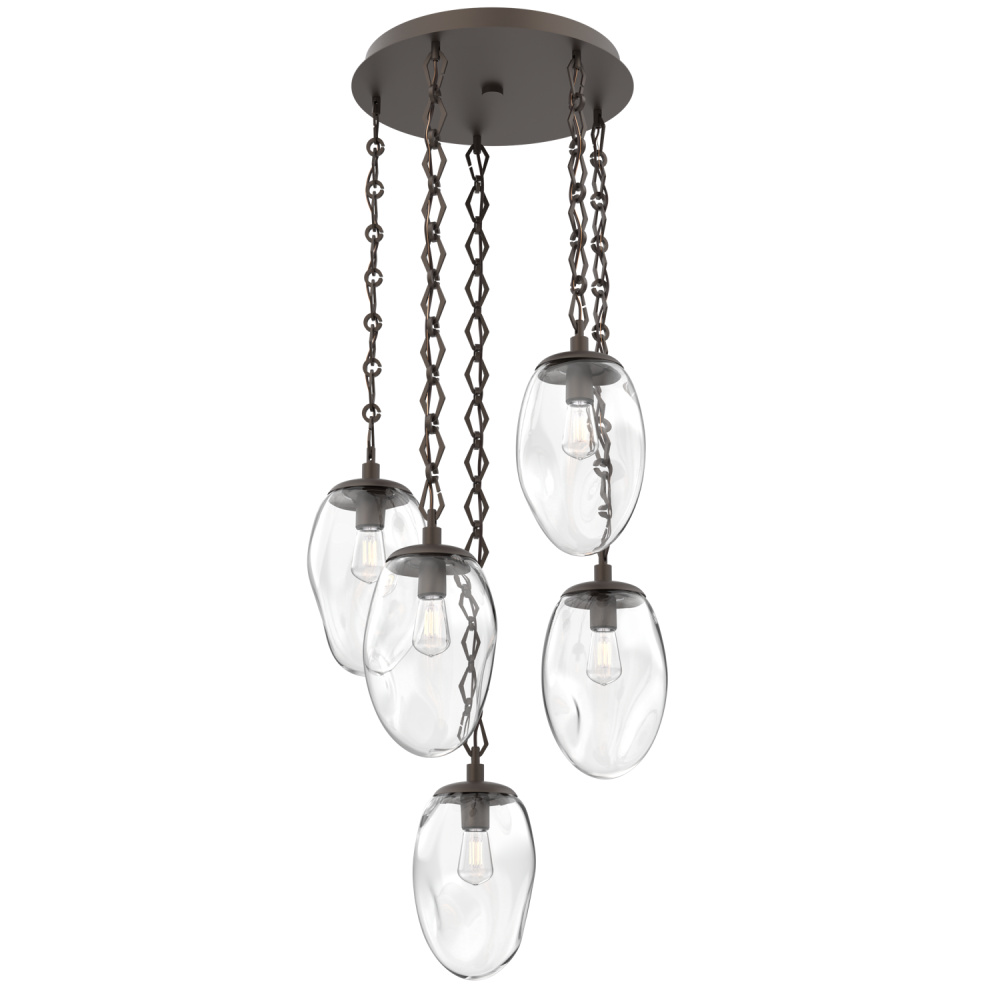 Meteo Round 5pc Multi-Pendant with Chain (Bulb)