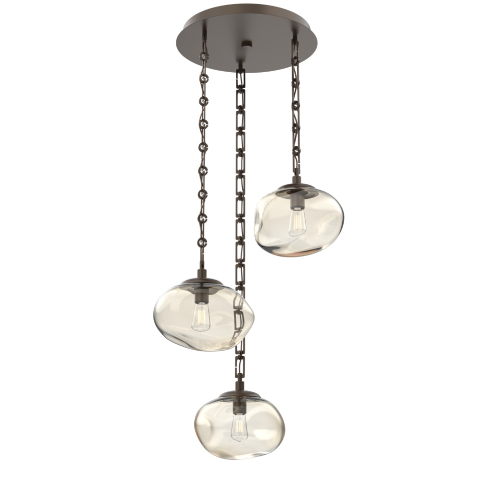 Nova Round 3pc Multi-Pendant with Chain (Bulb)