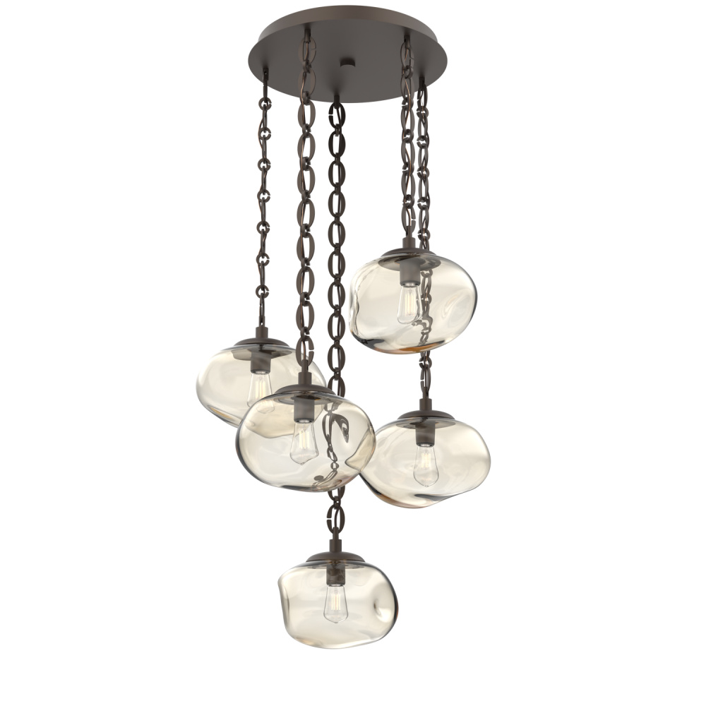 Nova Round 5pc Multi-Pendant with Chain (Bulb)