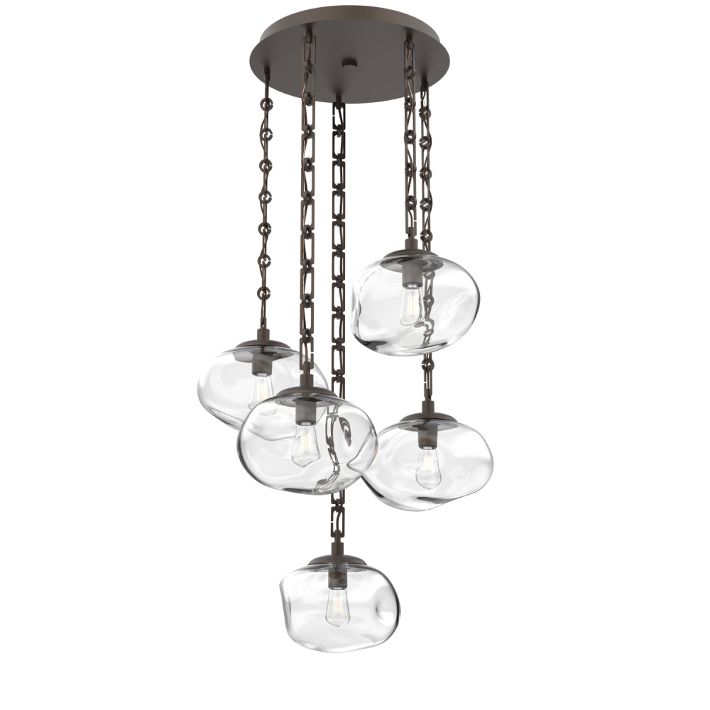 Nova Round 5pc Multi-Pendant with Chain (Bulb)