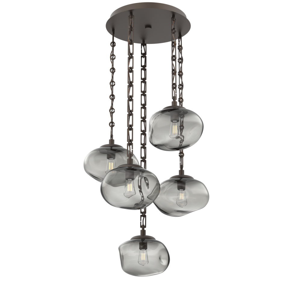 Nova Round 5pc Multi-Pendant with Chain (Bulb)