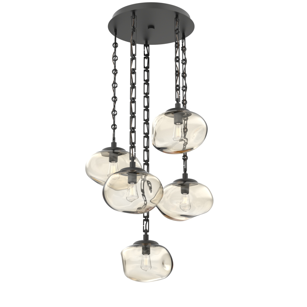 Nova Round 5pc Multi-Pendant with Chain (Bulb)