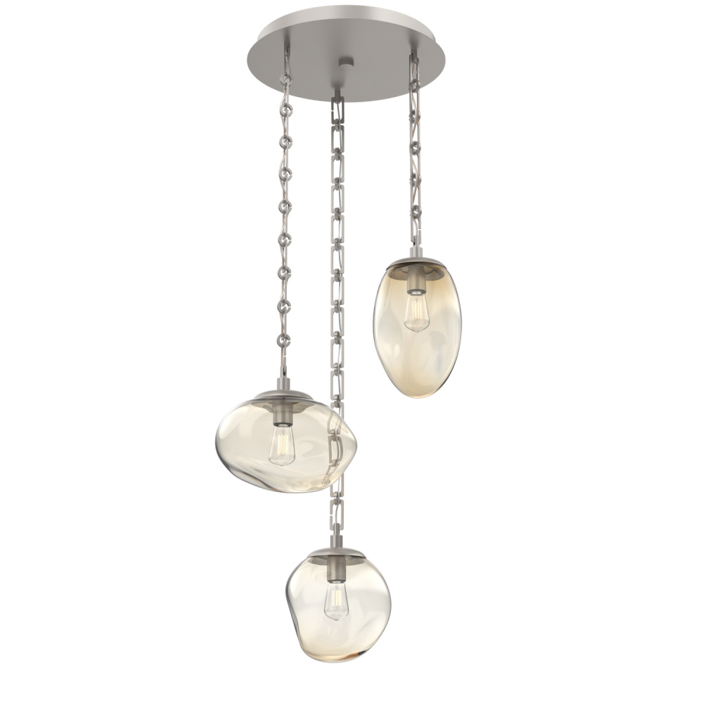 Cosmos Round 3pc Multi-Pendant with Chain (Bulb)