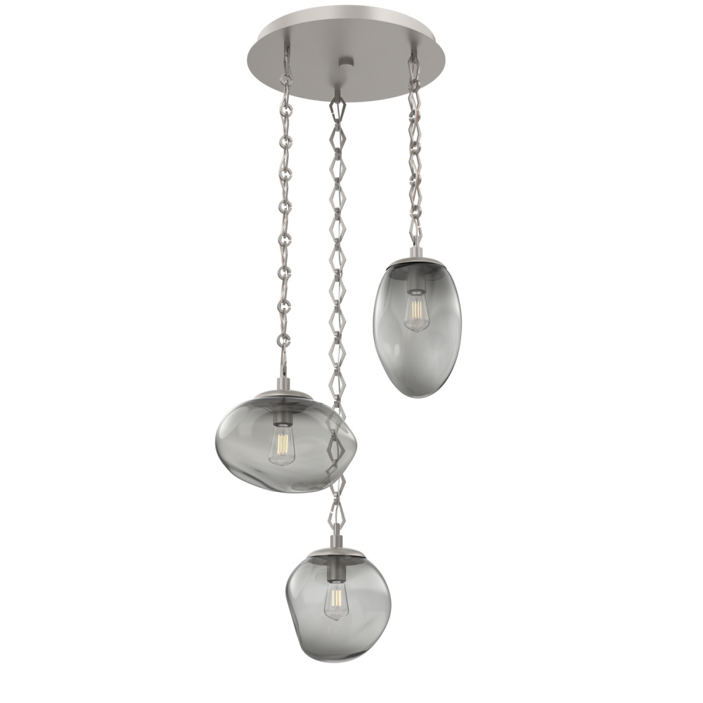 Cosmos Round 3pc Multi-Pendant with Chain (Bulb)