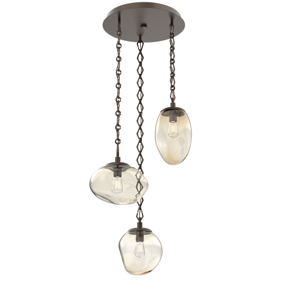 Cosmos Round 3pc Multi-Pendant with Chain (Bulb)