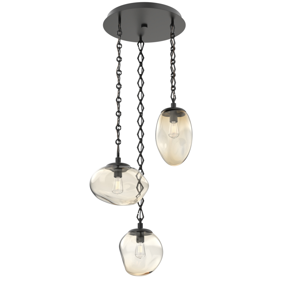 Cosmos Round 3pc Multi-Pendant with Chain (Bulb)
