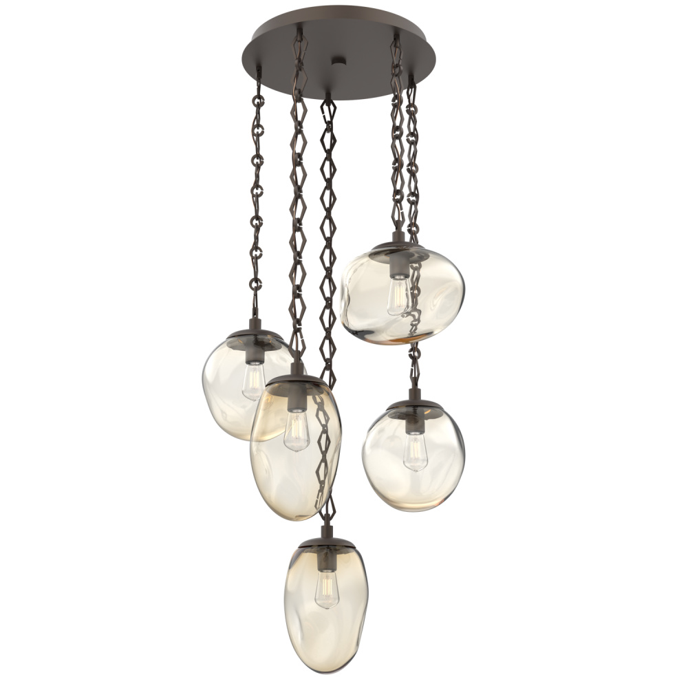 Cosmos Round 5pc Multi-Pendant with Chain (Bulb)