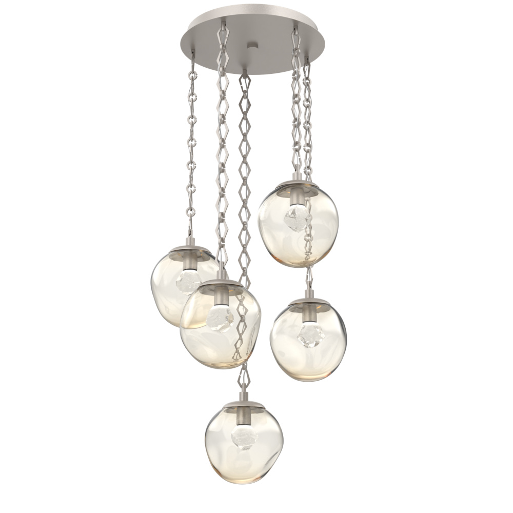 Aster Round 5pc Multi-Pendant with Chain (LED)