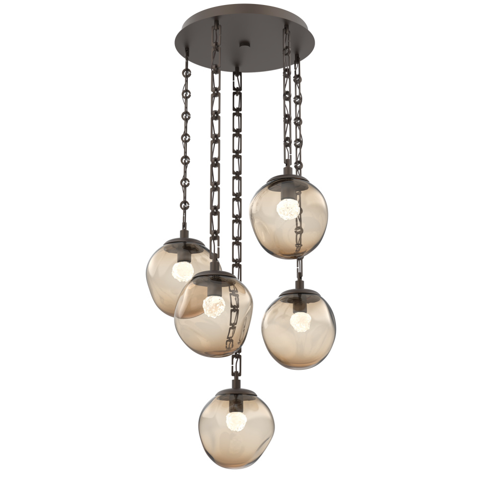 Aster Round 5pc Multi-Pendant with Chain (LED)