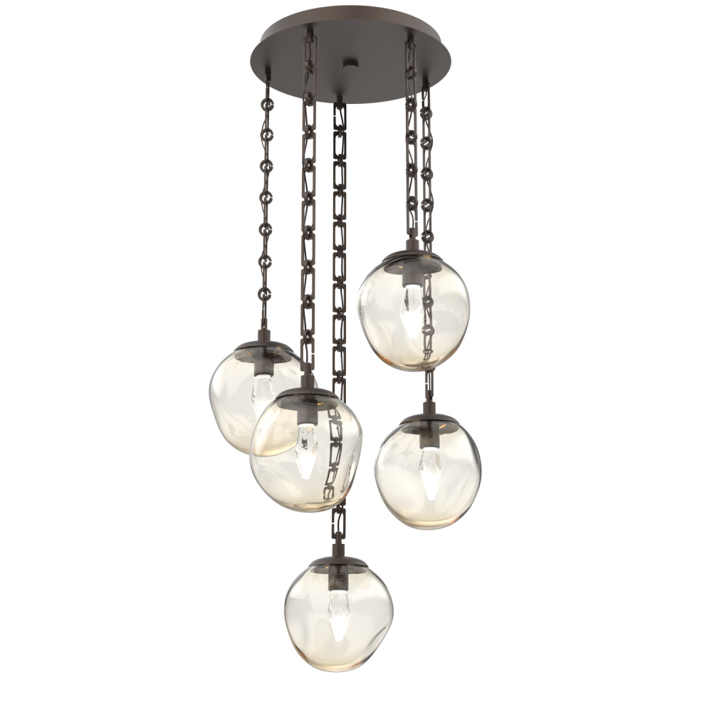 Aster Round 5pc Multi-Pendant with Chain (LED)