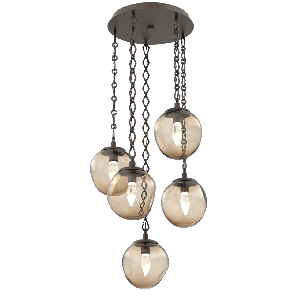 Aster Round 5pc Multi-Pendant with Chain (LED)