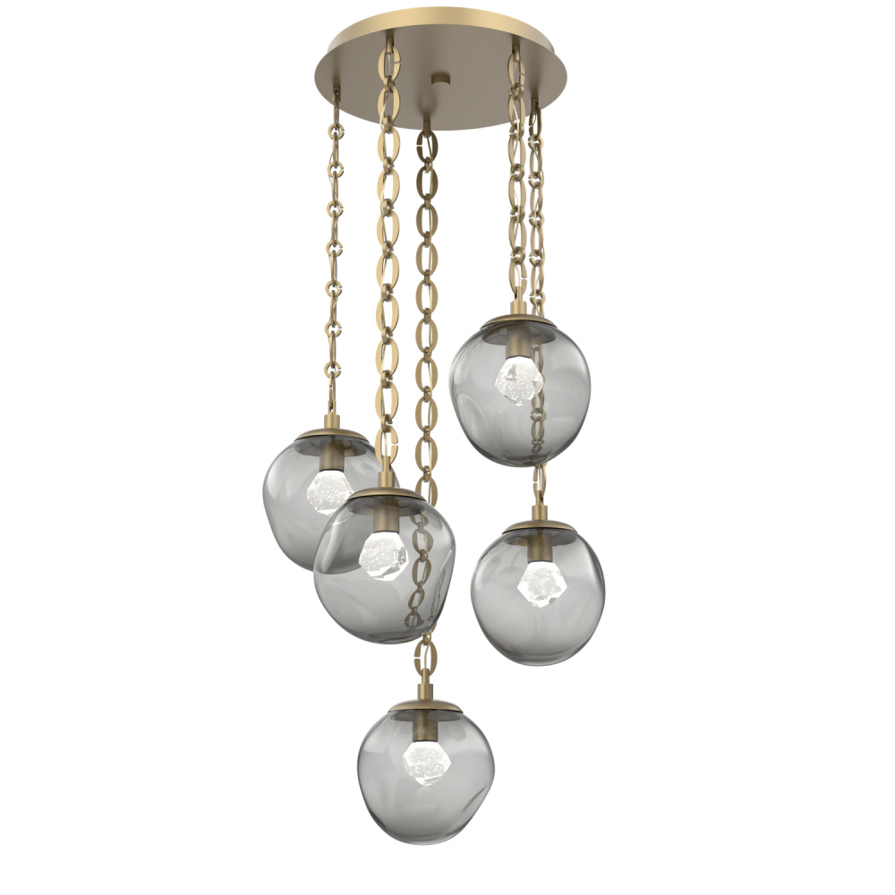 Aster Round 5pc Multi-Pendant with Chain (LED)
