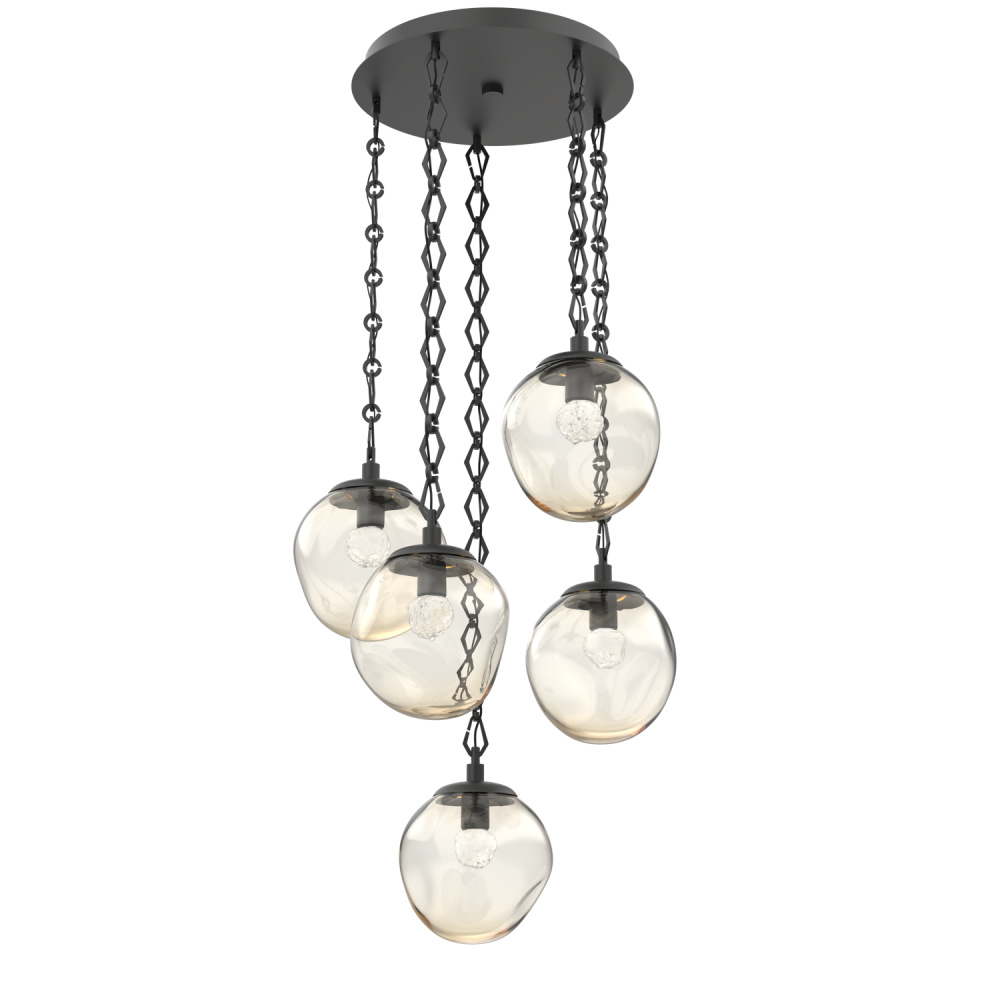 Aster Round 5pc Multi-Pendant with Chain (LED)