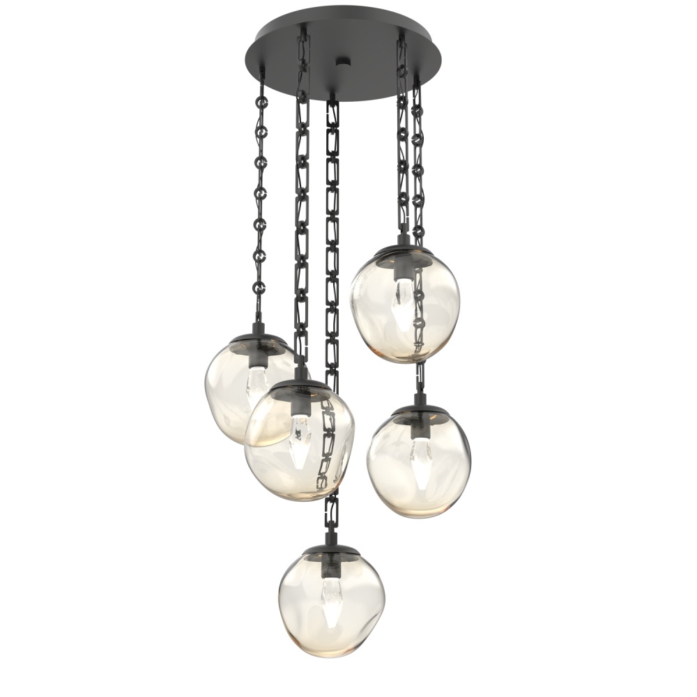 Aster Round 5pc Multi-Pendant with Chain (LED)
