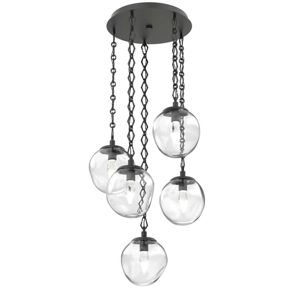Aster Round 5pc Multi-Pendant with Chain (LED)