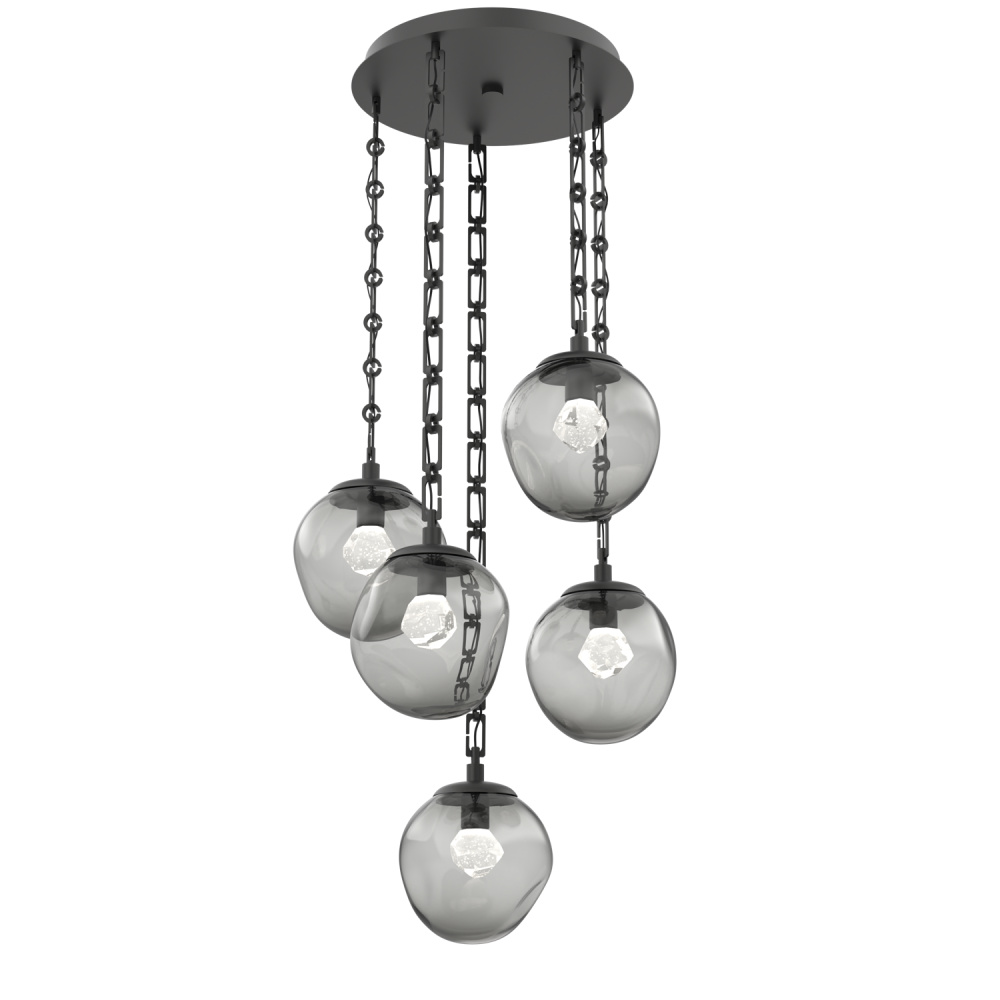 Aster Round 5pc Multi-Pendant with Chain (LED)