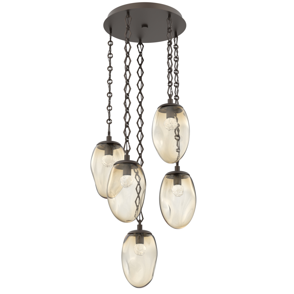 Meteo Round 5pc Multi-Pendant with Chain (LED)