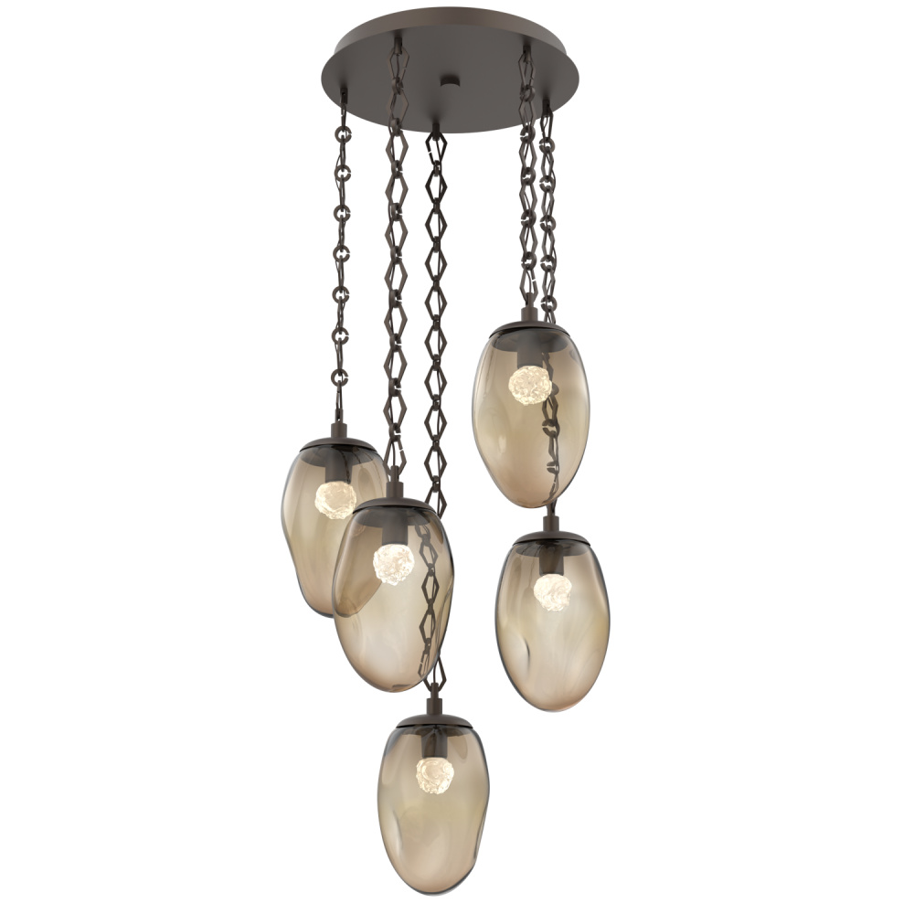 Meteo Round 5pc Multi-Pendant with Chain (LED)