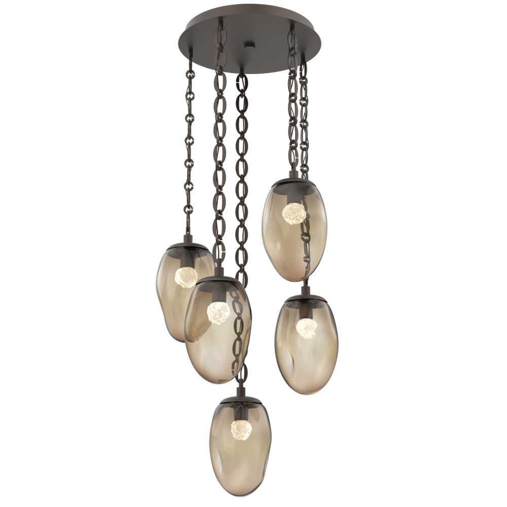 Meteo Round 5pc Multi-Pendant with Chain (LED)