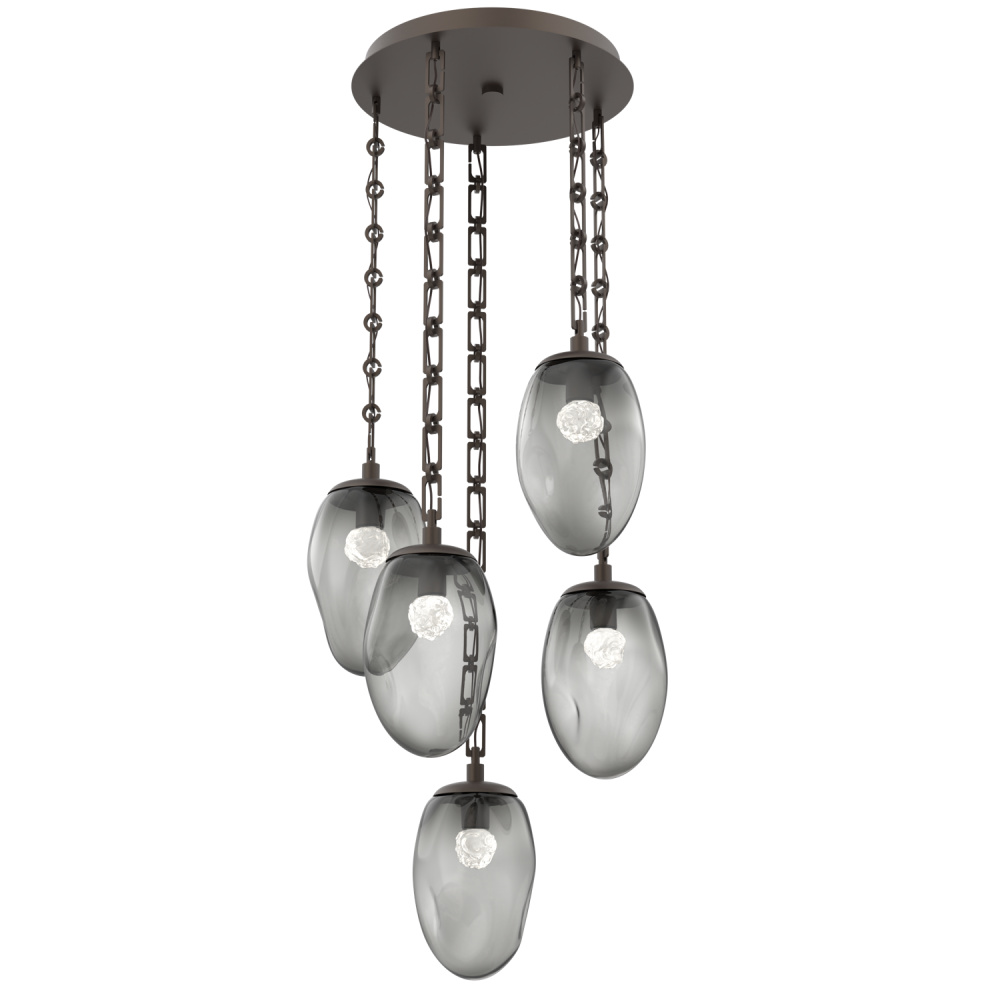 Meteo Round 5pc Multi-Pendant with Chain (LED)