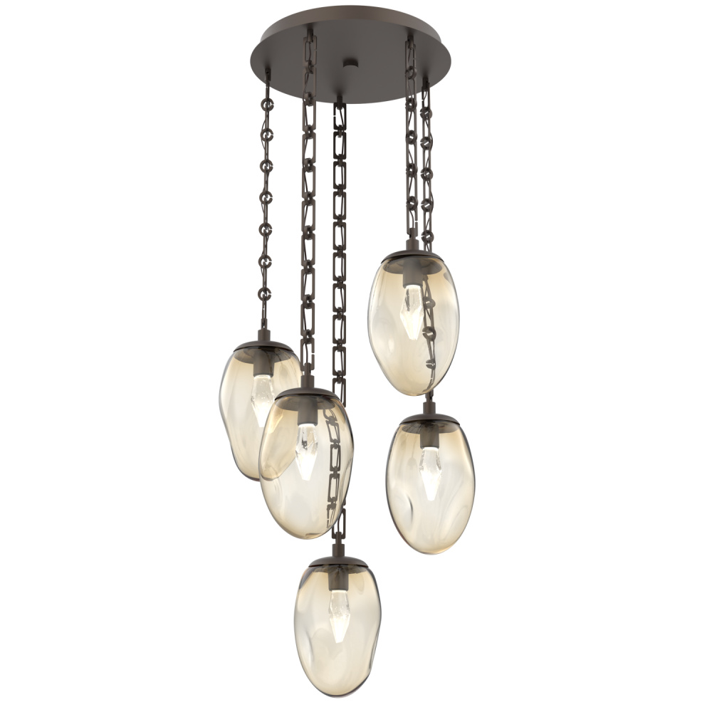 Meteo Round 5pc Multi-Pendant with Chain (LED)