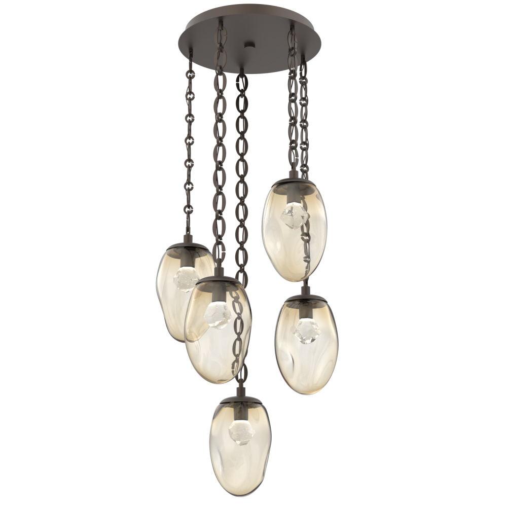 Meteo Round 5pc Multi-Pendant with Chain (LED)