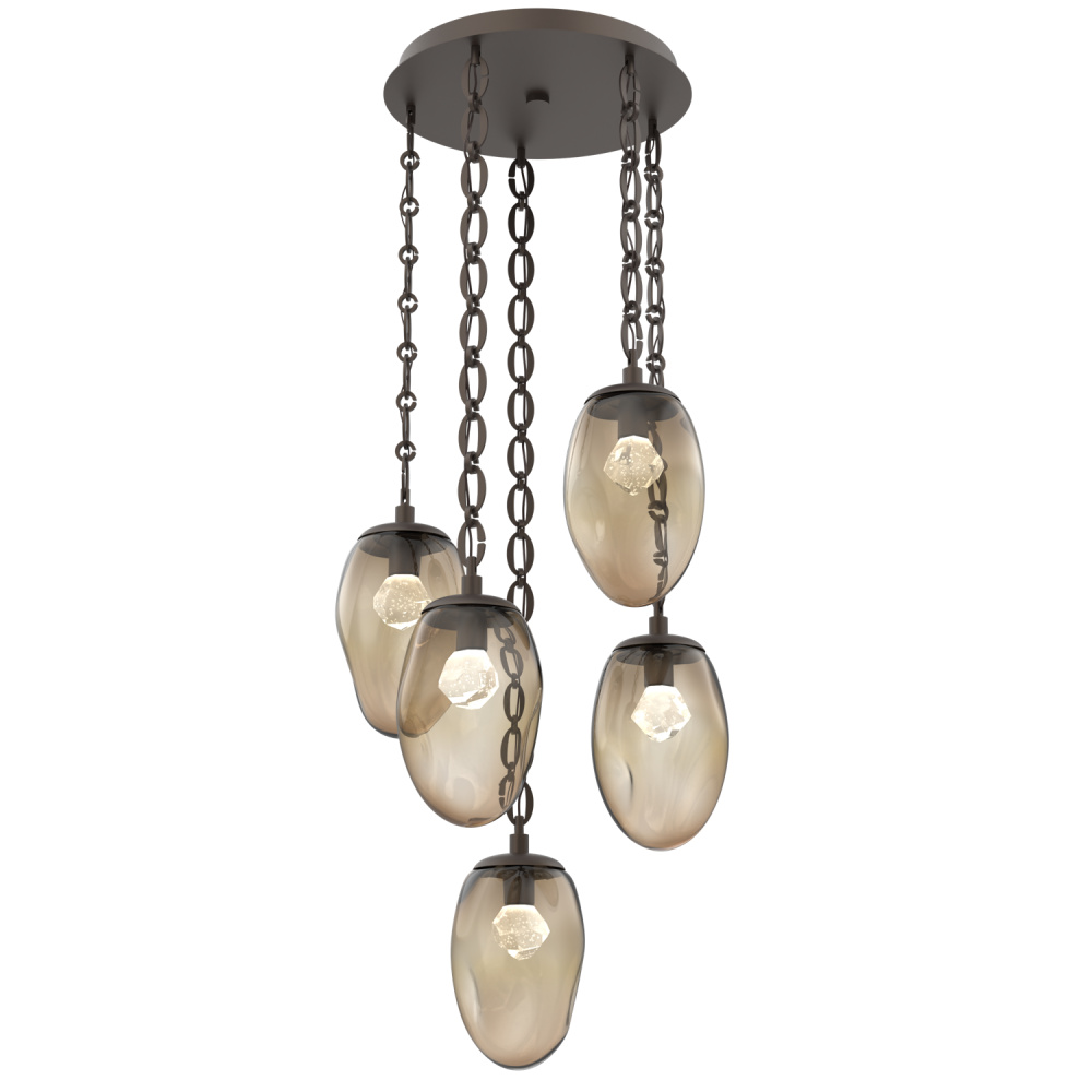 Meteo Round 5pc Multi-Pendant with Chain (LED)