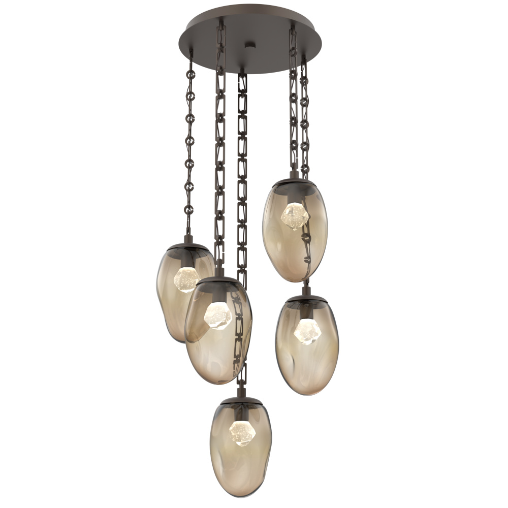 Meteo Round 5pc Multi-Pendant with Chain (LED)