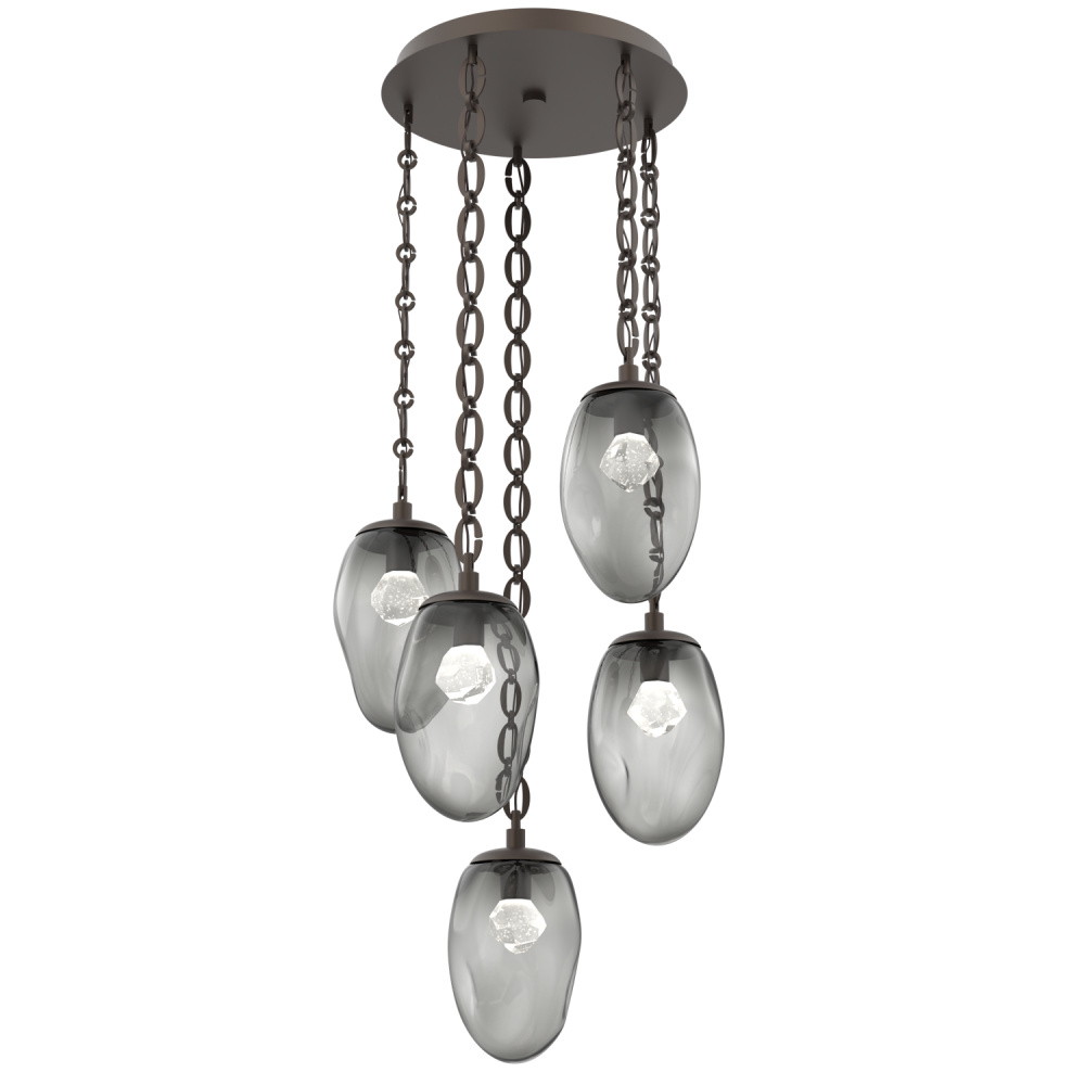 Meteo Round 5pc Multi-Pendant with Chain (LED)