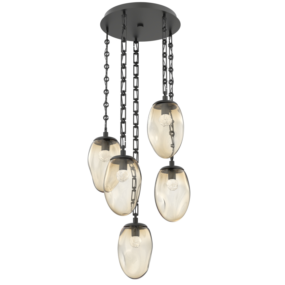 Meteo Round 5pc Multi-Pendant with Chain (LED)