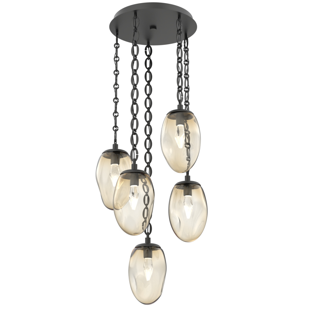 Meteo Round 5pc Multi-Pendant with Chain (LED)