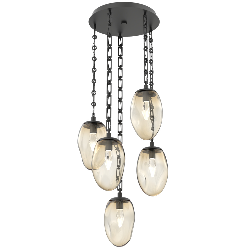 Meteo Round 5pc Multi-Pendant with Chain (LED)