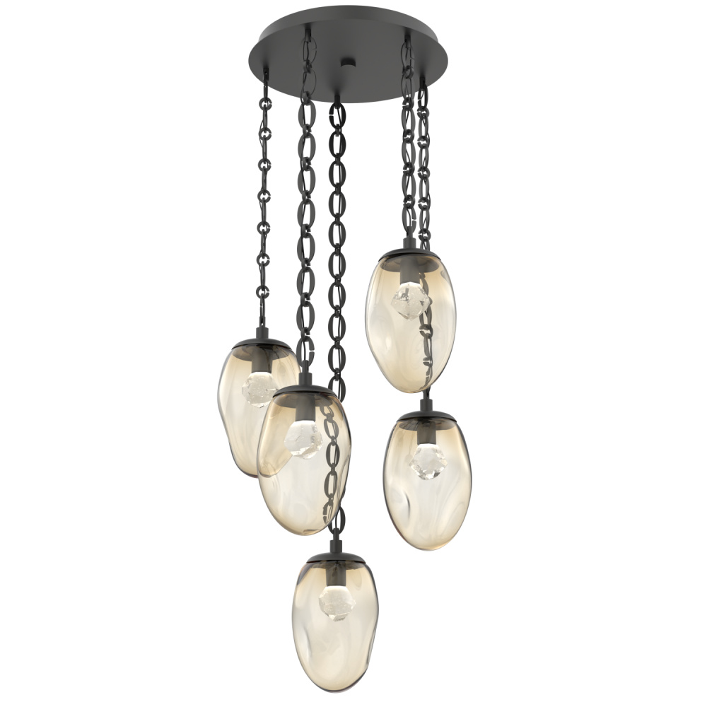 Meteo Round 5pc Multi-Pendant with Chain (LED)