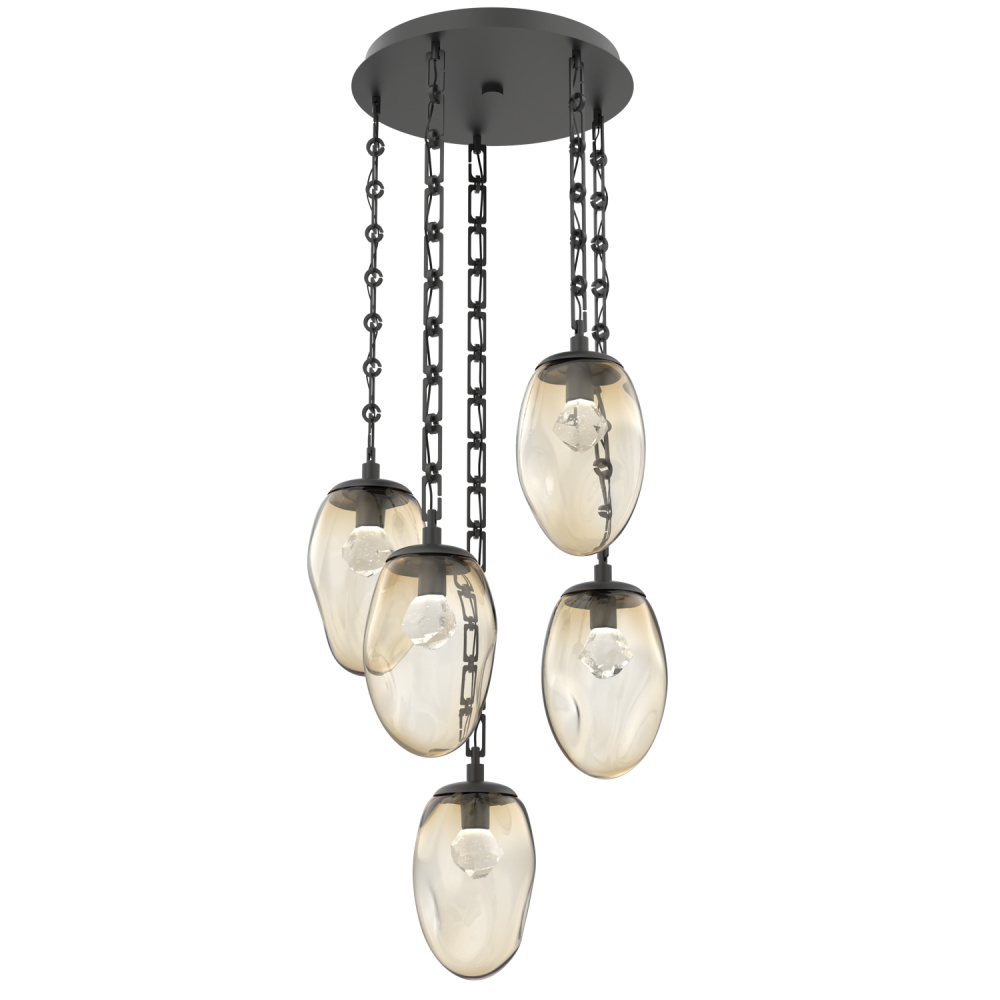 Meteo Round 5pc Multi-Pendant with Chain (LED)