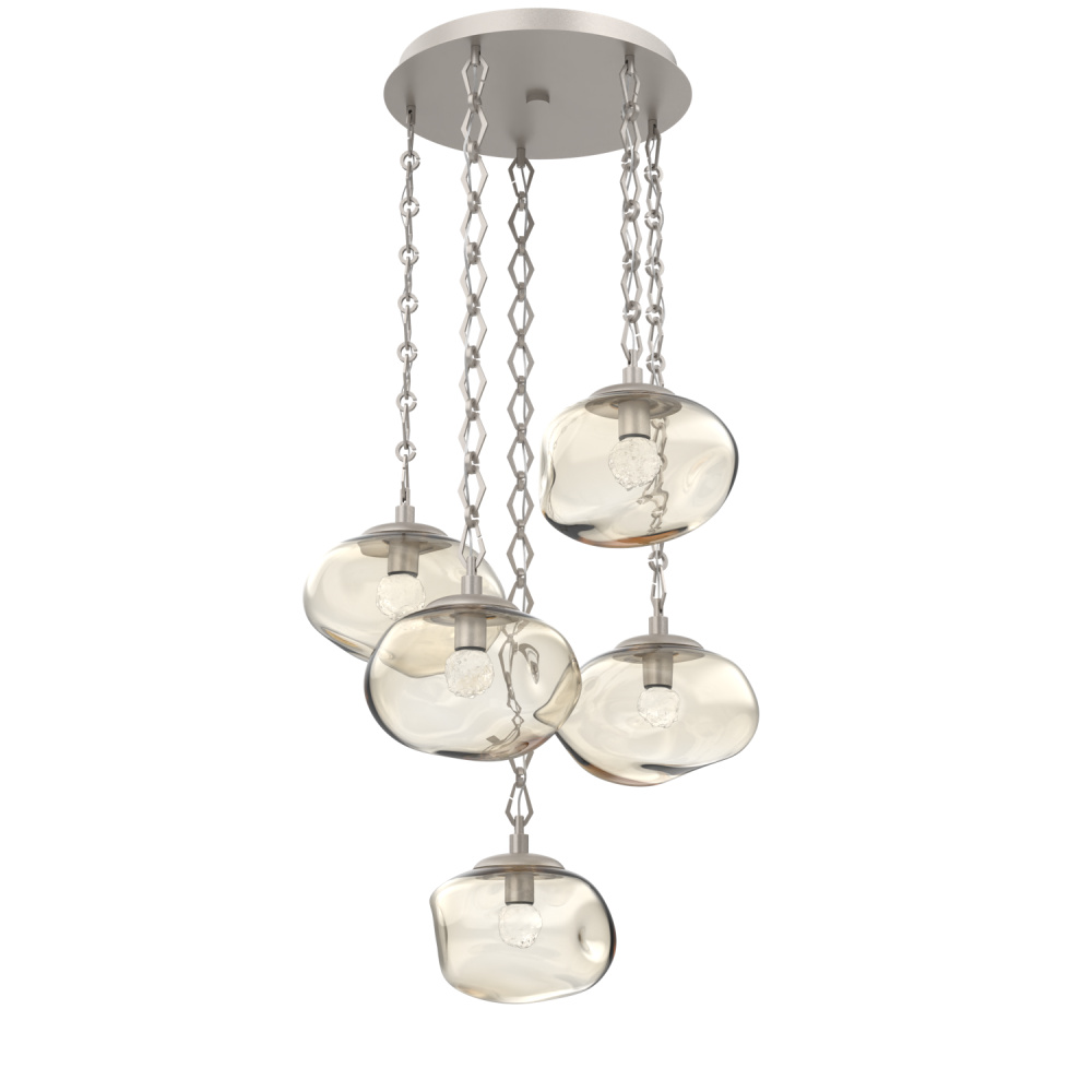 Nova Round 5pc Multi-Pendant with Chain (LED)