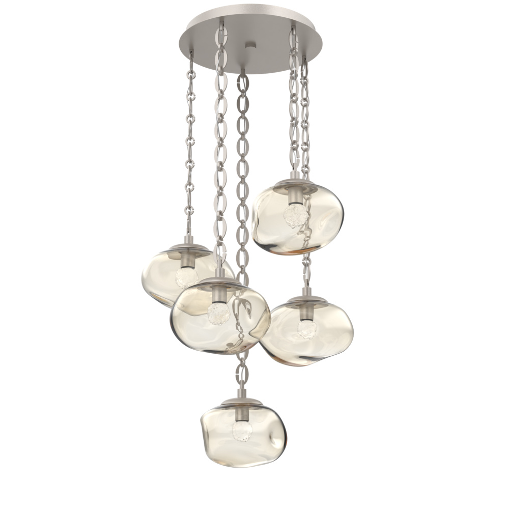 Nova Round 5pc Multi-Pendant with Chain (LED)