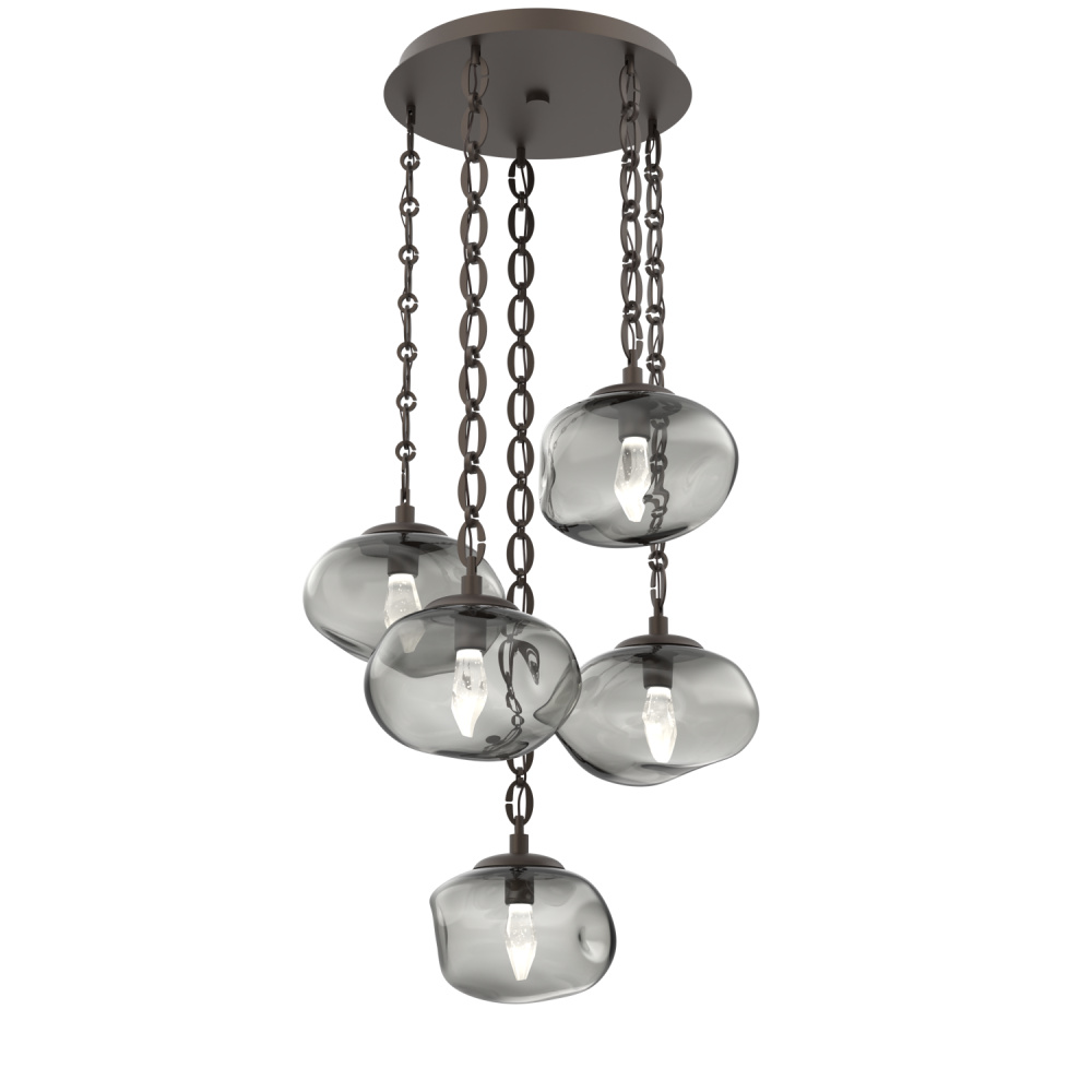 Nova Round 5pc Multi-Pendant with Chain (LED)