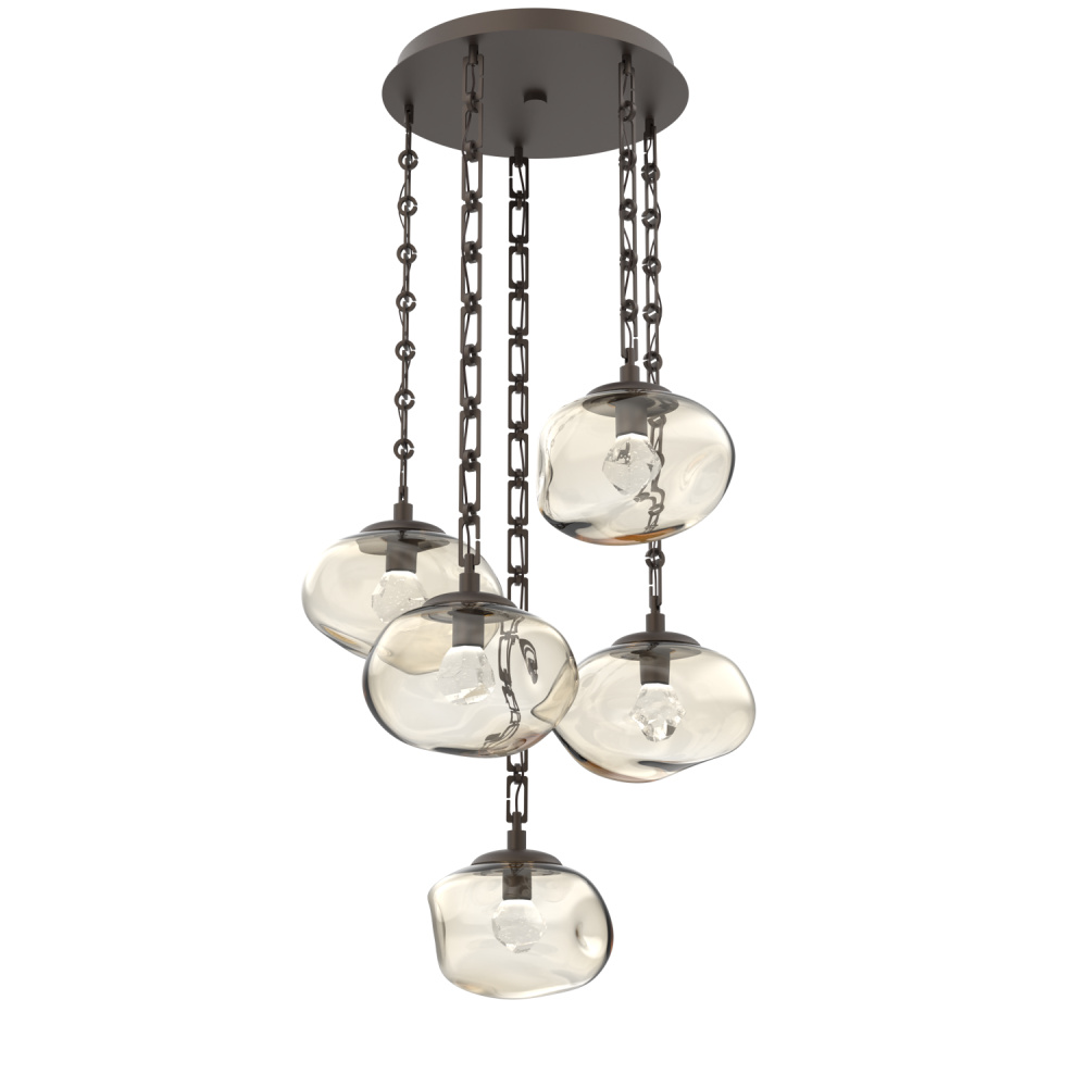 Nova Round 5pc Multi-Pendant with Chain (LED)