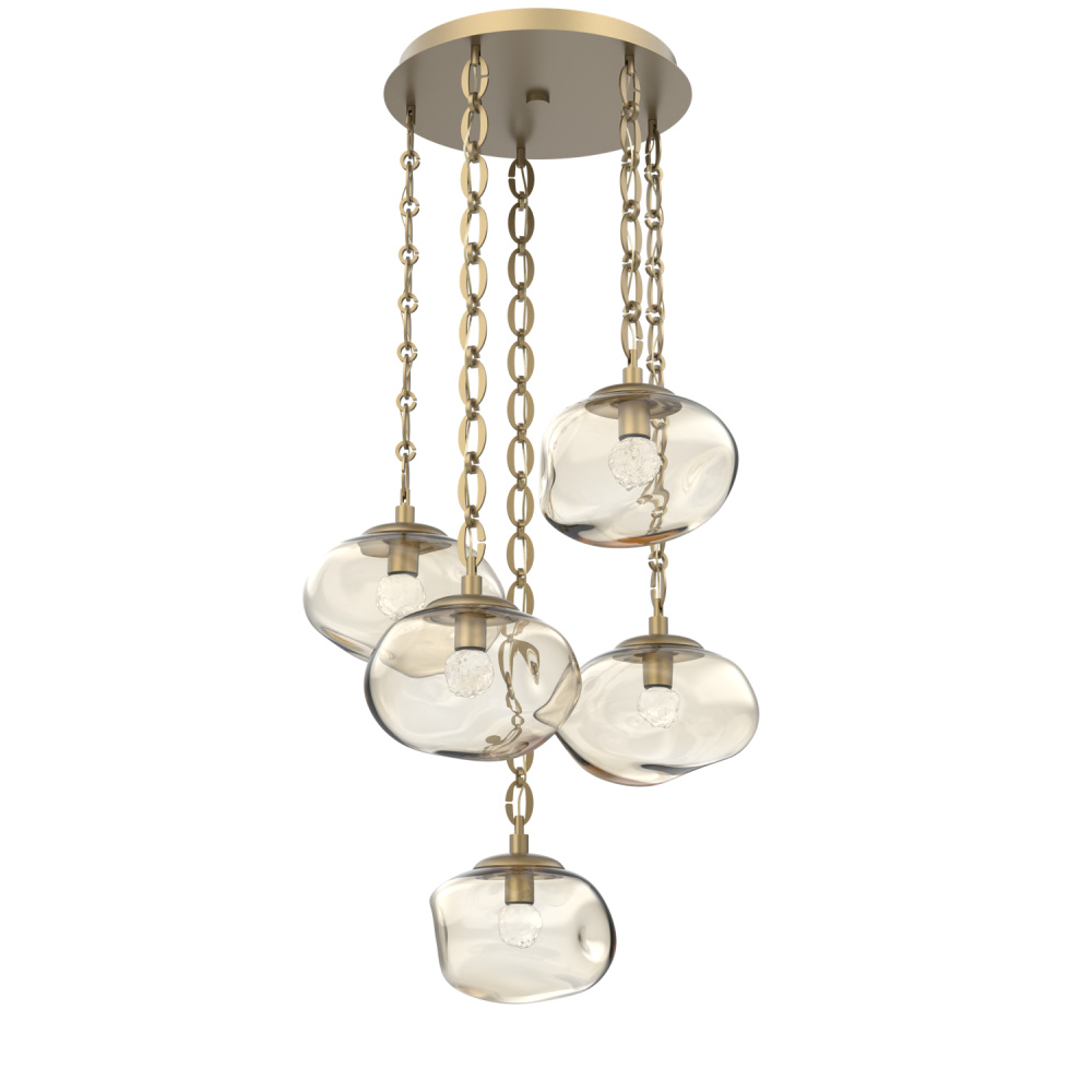 Nova Round 5pc Multi-Pendant with Chain (LED)