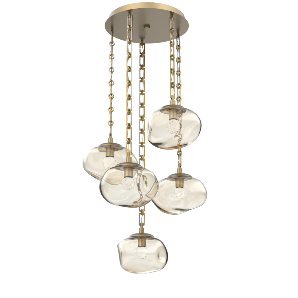 Nova Round 5pc Multi-Pendant with Chain (LED)