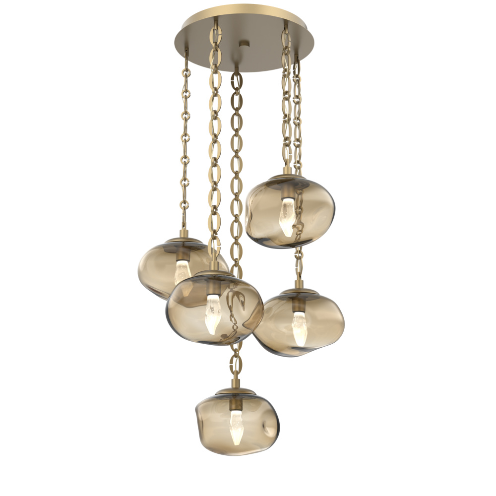 Nova Round 5pc Multi-Pendant with Chain (LED)