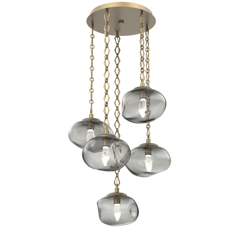 Nova Round 5pc Multi-Pendant with Chain (LED)
