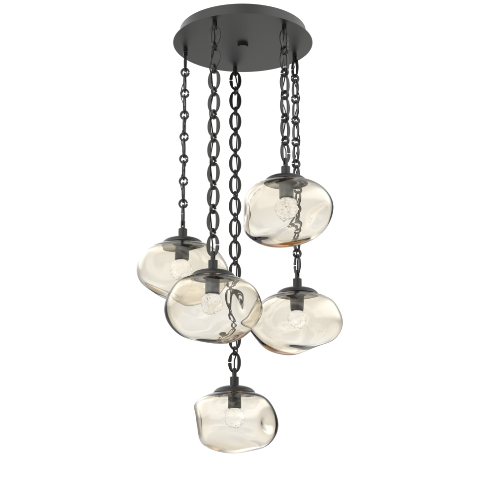 Nova Round 5pc Multi-Pendant with Chain (LED)