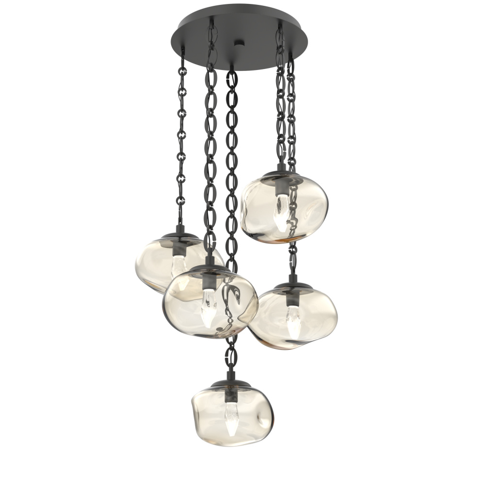 Nova Round 5pc Multi-Pendant with Chain (LED)