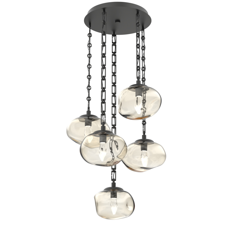 Nova Round 5pc Multi-Pendant with Chain (LED)